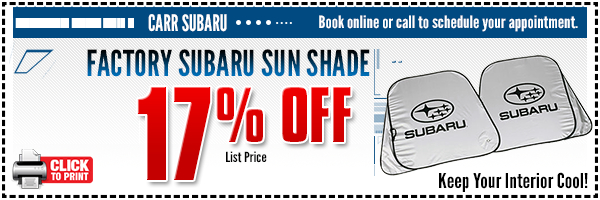 Genuine Subaru Sun Shade Discount Special Coupon Beaverton OR