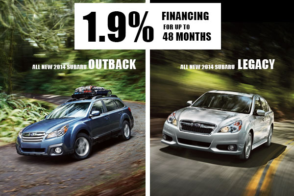New 2014 Subaru Outback & Legacy Finance Special Offer serving Salt Lake City, Utah