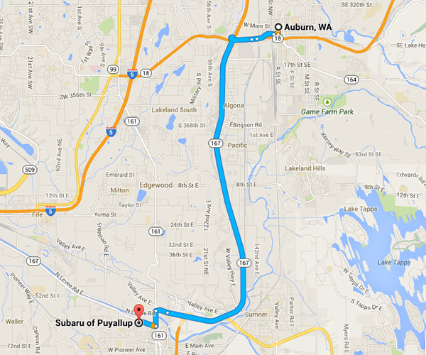 Get Driving Directions to Subaru of Puyallup from Auburn, WA Get Driving Directions to Subaru of Puyallup from Auburn, WA