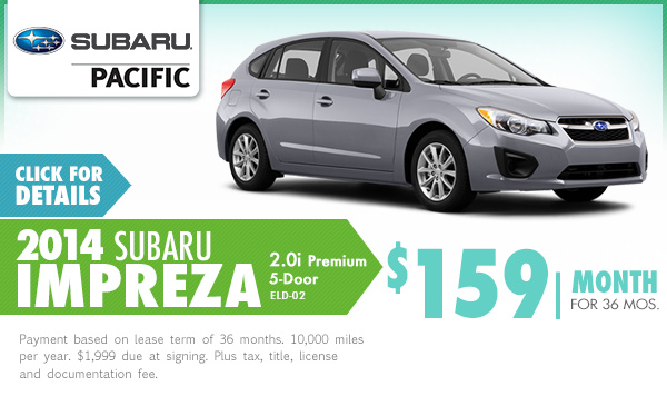 New 2014 Subaru Impreza 2.0i Premium 5-Door Lease Special serving Hermosa Beach, California New 2014 Subaru Impreza 2.0i Premium 5-Door Lease Special serving Hermosa Beach, California