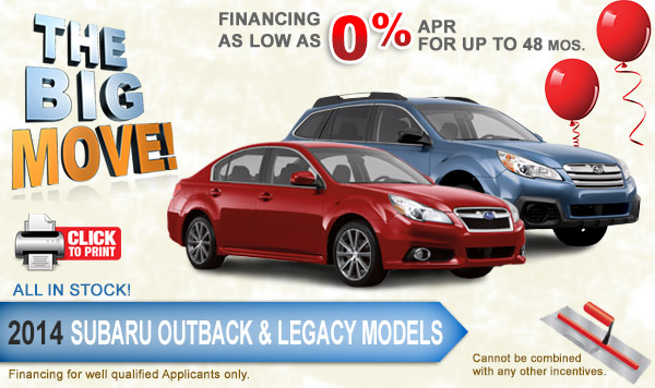 Tucson New 2014 Subaru Outback & Legacy Special Finance Offer Tucson New 2014 Subaru Outback & Legacy Special Finance Offer
