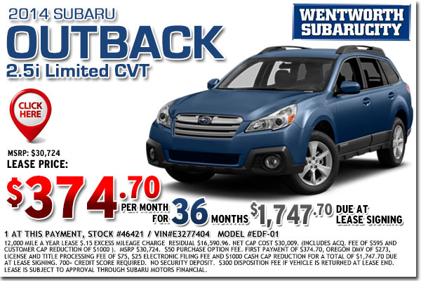 New 2015 Subaru Lease Special Offers | Portland ...