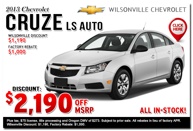 2013 Chevrolet Cruze LS Automatic Sales Special Salem, Oregon