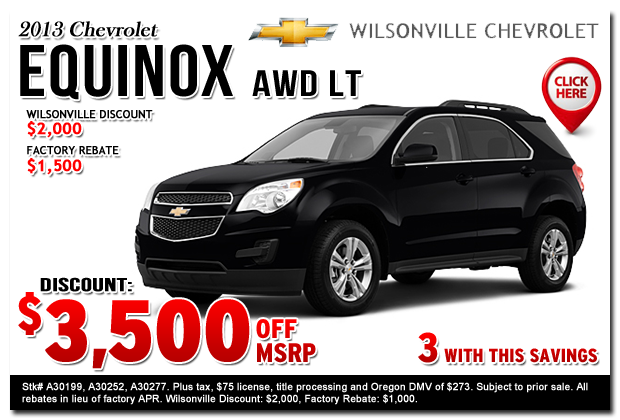 2013 Chevrolet Equinox LT Sales Special Portland, Oregon