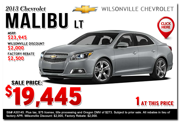 Portland 2013 Chevrolet Malibu 1LT-1 Sales Special Salem, Oregon