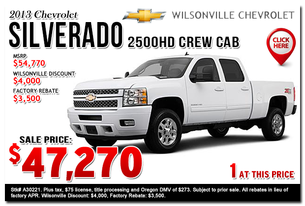 2013 Chevrolet Silverado 2500HD Crew Cab w/Duramax Sales Special Portland, Oregon